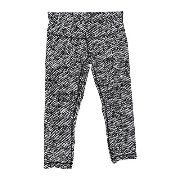 Lululemon Wunder Under Crop Legging III in Scatter Star Arctic Gray Black Sz 6 - Picture 5 of 10
